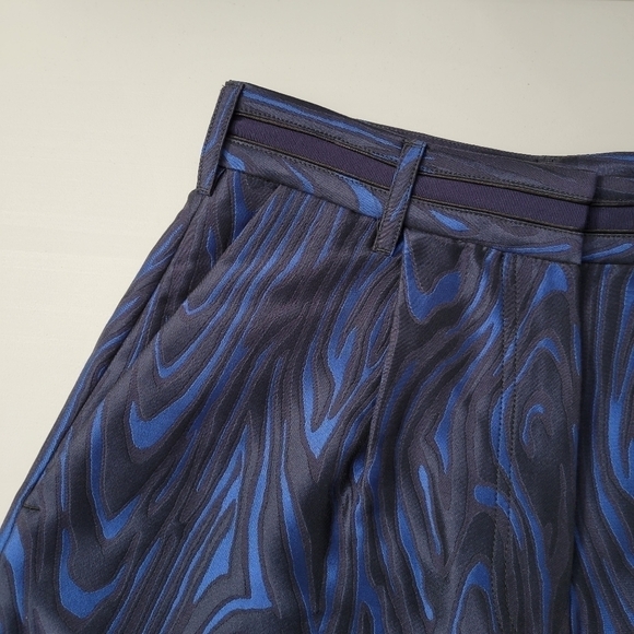 KENZO Blue and Black Jacquard Moire Tiger High Waisted Shorts - Picture 5 of 12